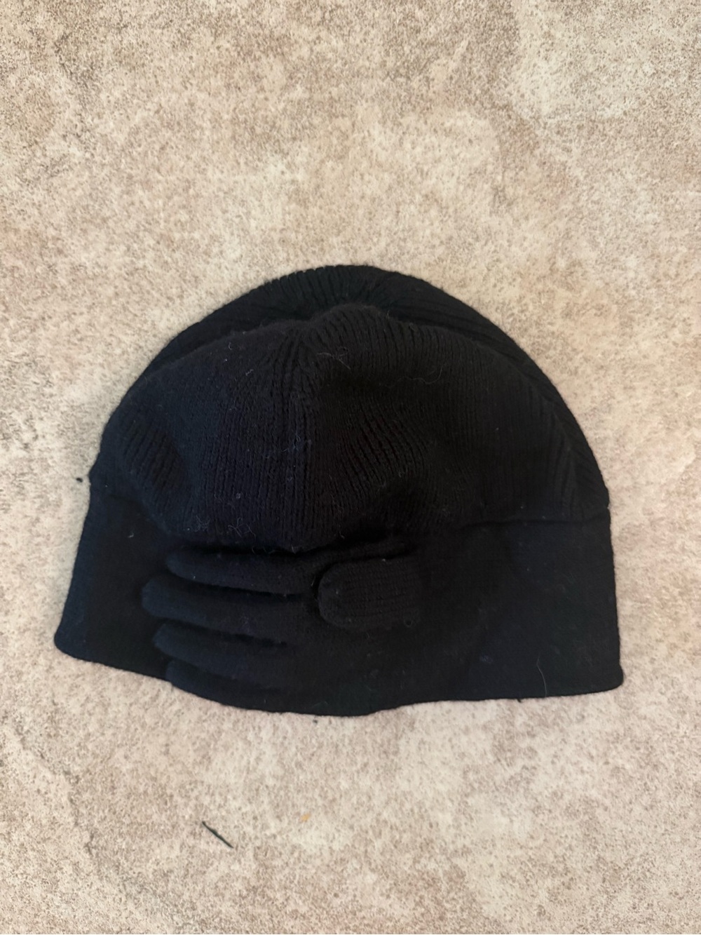 Marc Jacobs Black Knit Beanie with Glove Detail